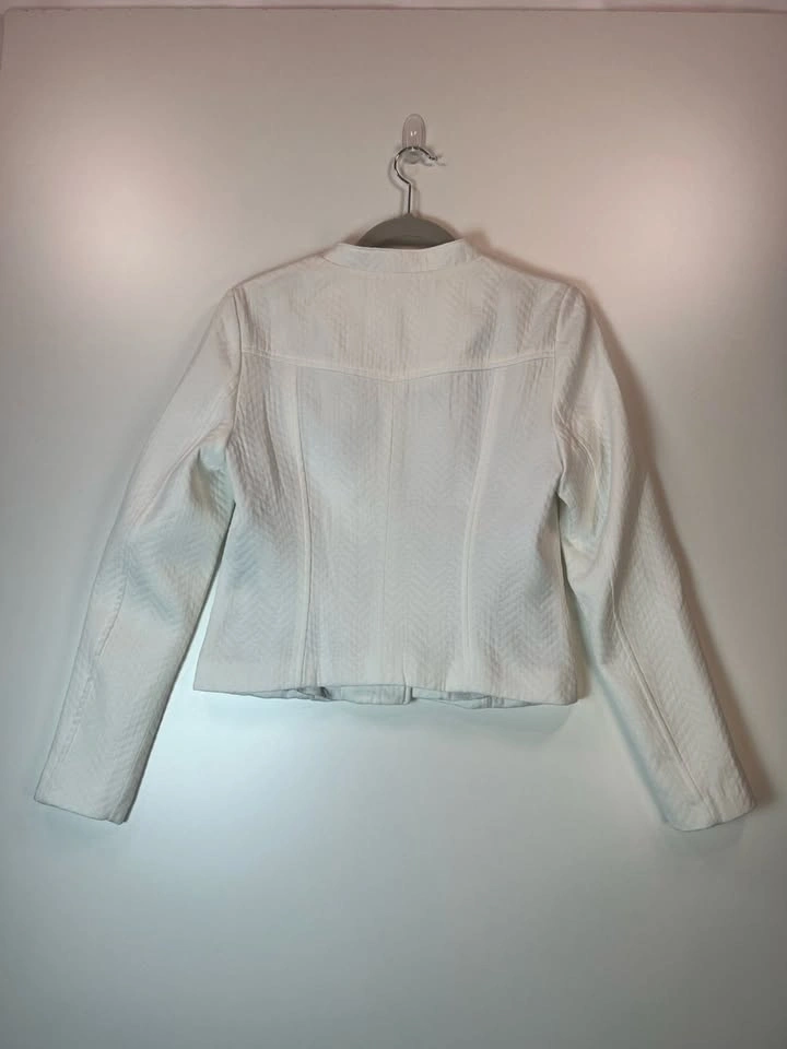 Soia & Kyo White Moto Jacket Asymmetric Zip Biker Medium - photo 5