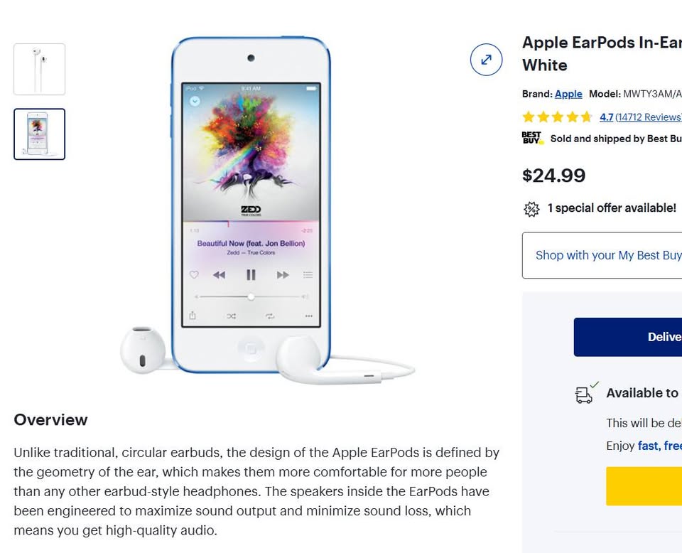 NEW Apple earpods in ear headphones w/lighting - photo 5