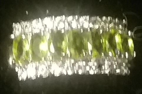 RING 10K plate Faux Gemstones green and clear - photo 2