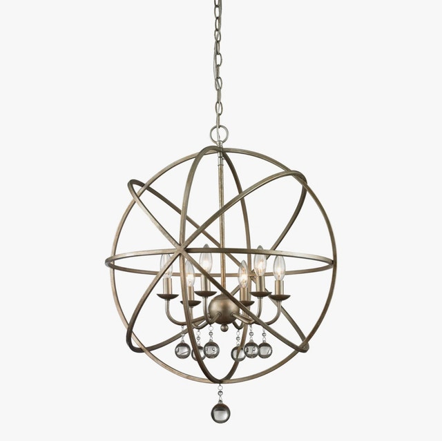 Berdina 6 - Light Steel Dimmable Globe Chandelier
