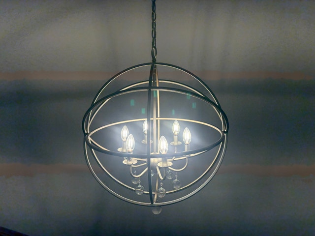 Berdina 6 - Light Steel Dimmable Globe Chandelier - photo 4