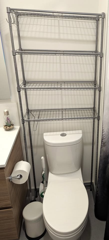 4 Tier Over Toilet Steel Rack Silver Gray Songmics - photo 2