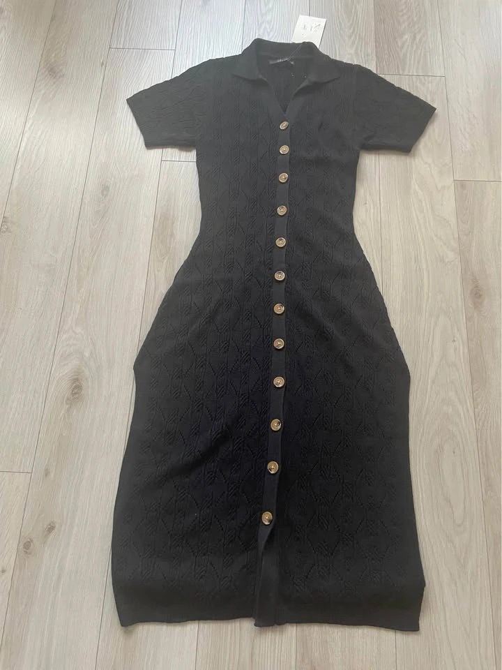 Deluc Aveiro knit dress, black, NWT, S - photo 2