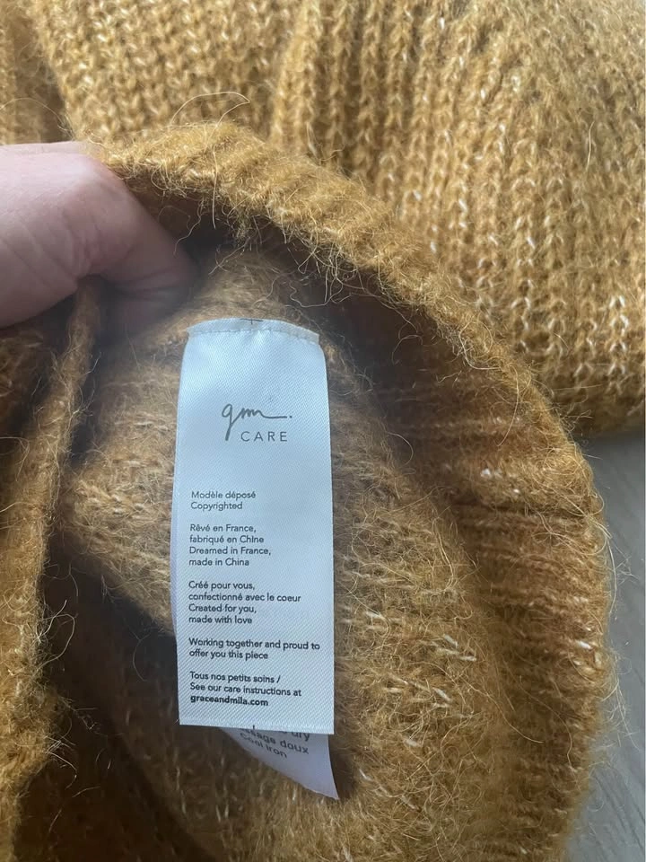 Grace & Mila cardigan, v-neck, gold/dark yellow, 1 - photo 4