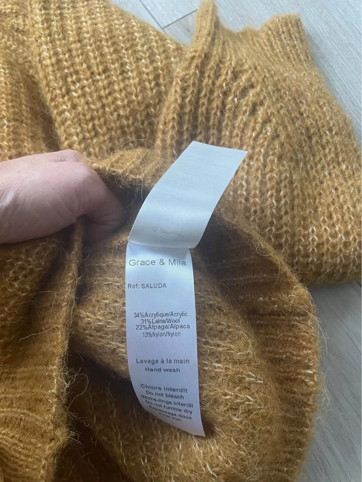 Grace & Mila cardigan, v-neck, gold/dark yellow, 1 - photo 5