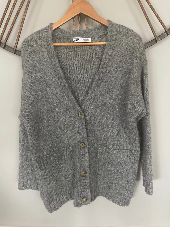 Zara cozy oversized charcoal cardigan, M - photo 3