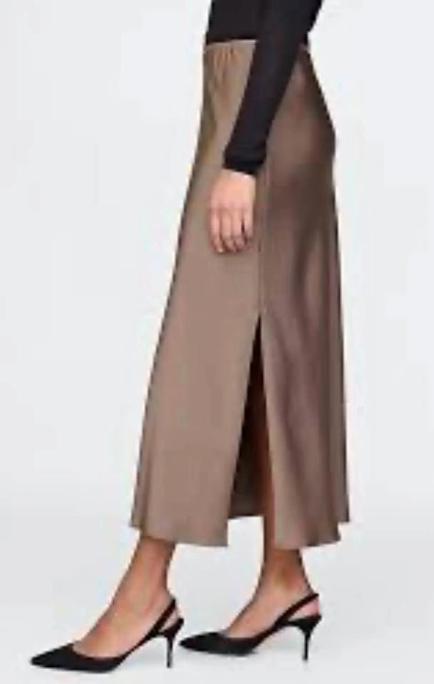 GAP maxi skirt, satin, Rock brown, petite XS, MWT