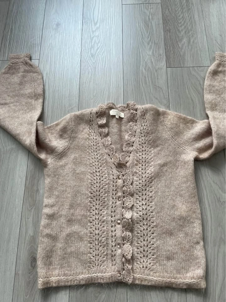Sézane Angelie cardigan, S, marled beige, excellent condition - photo 5