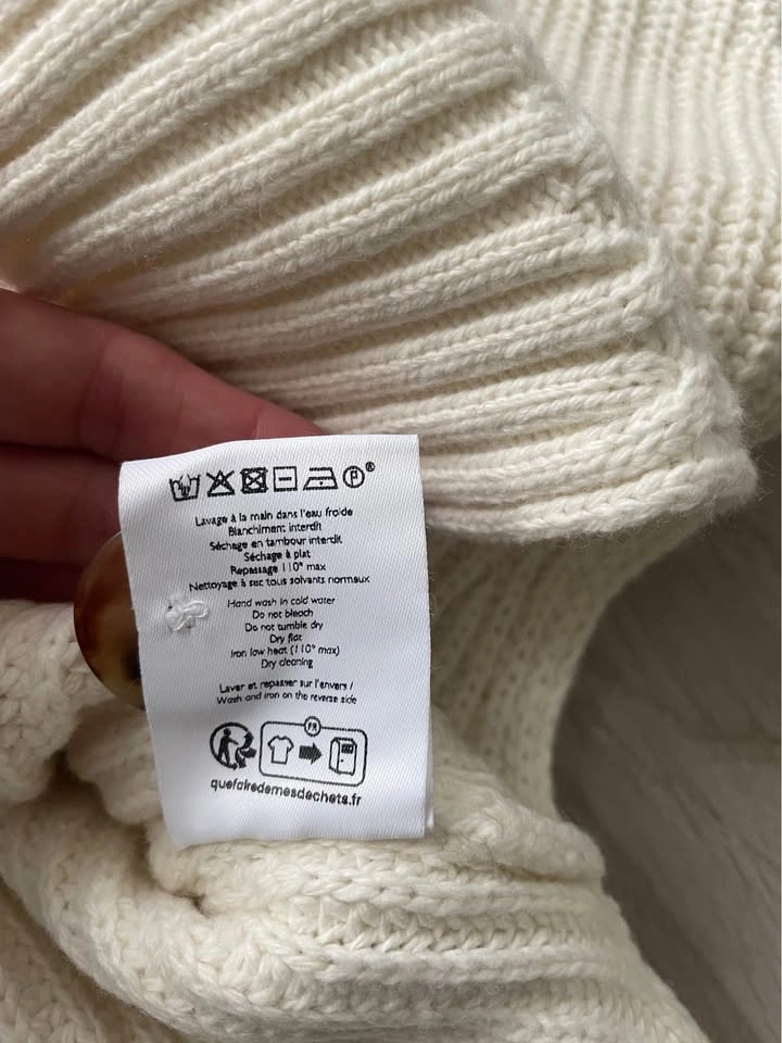 Sézane Adrian jumper, oversized XXS, ecru (cream), new without t - photo 5