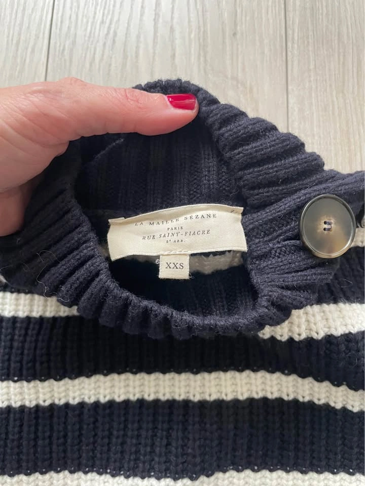 Sézane Adrian jumper, oversized XXS, navy and white stripes, NWO - photo 4