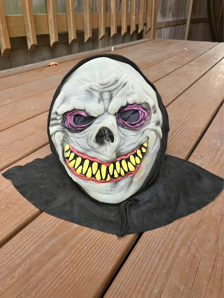 Black Hooded Ghoul Mask - One Size Fits Most thumbnail
