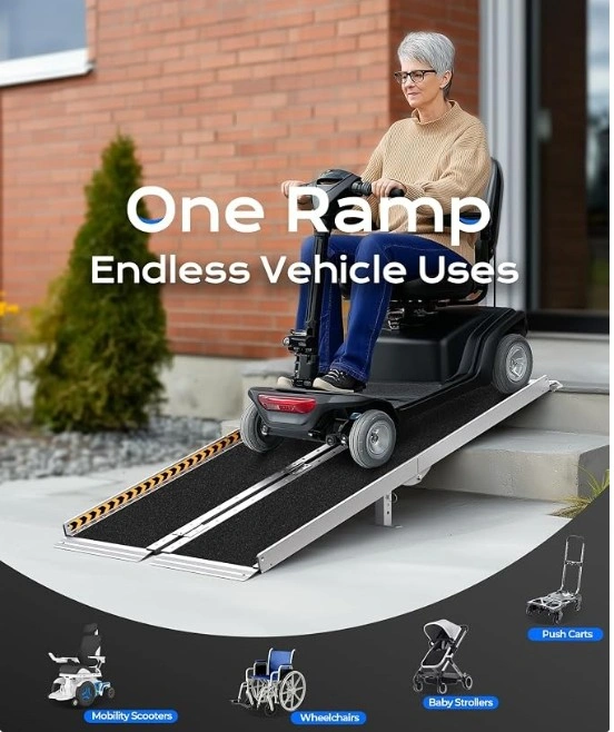 7Ft Foldable Wheelchair ramp 800LB Capacity - photo 2