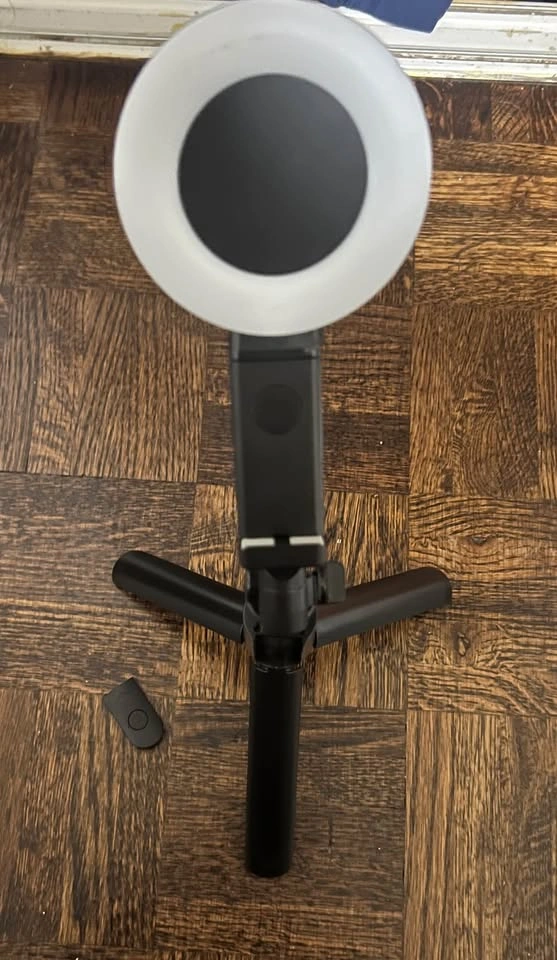 2-in-1 Tripod Selfie Stick with LED Ring Light and Bluetooth Rem - photo 3