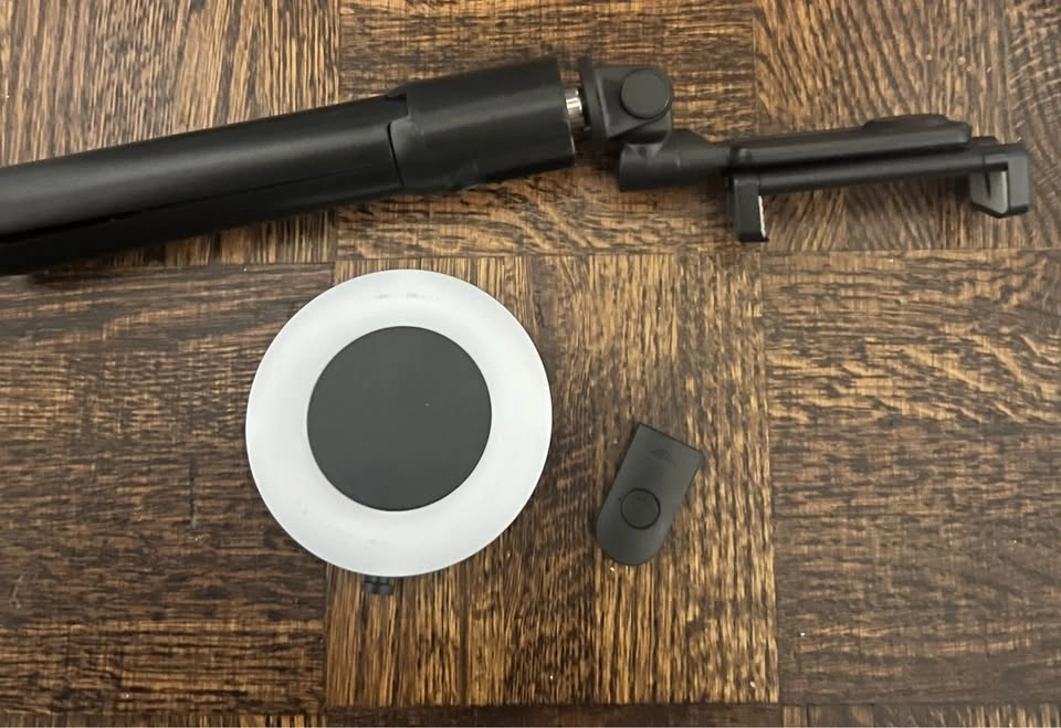 2-in-1 Tripod Selfie Stick with LED Ring Light and Bluetooth Rem - photo 4