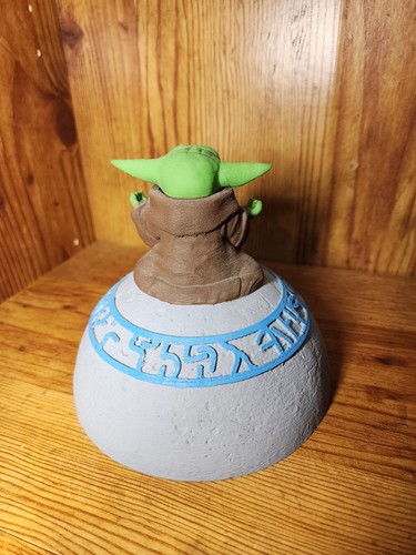 Grogu meditating, AKA Baby Yoda, The Child sitting on Jedi Stone - photo 3