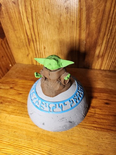 Grogu meditating, AKA Baby Yoda, The Child sitting on Jedi Stone - photo 4