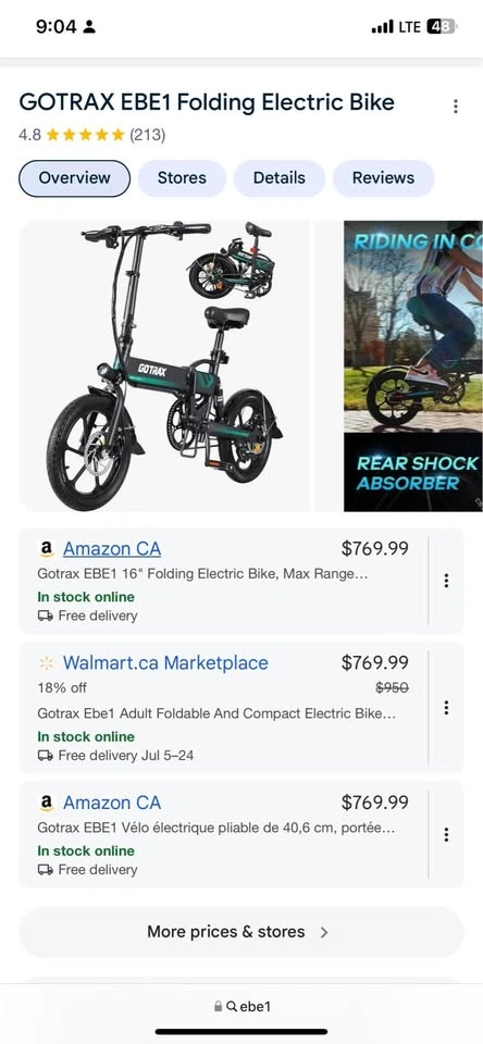 Gotrax EBE1 folding electric bike - photo 2