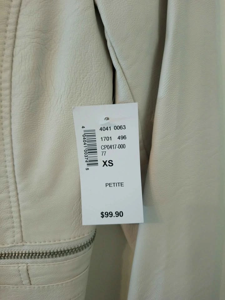 Bone coloured Faux Leather Jacket - photo 4