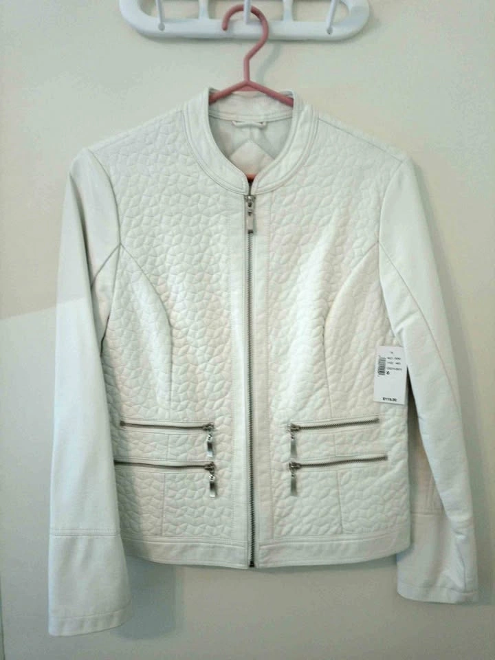 White Faux Leather Jacket
