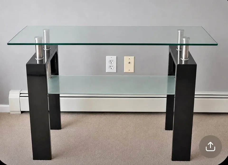 Modern, tempered glass top console - $40 OBO