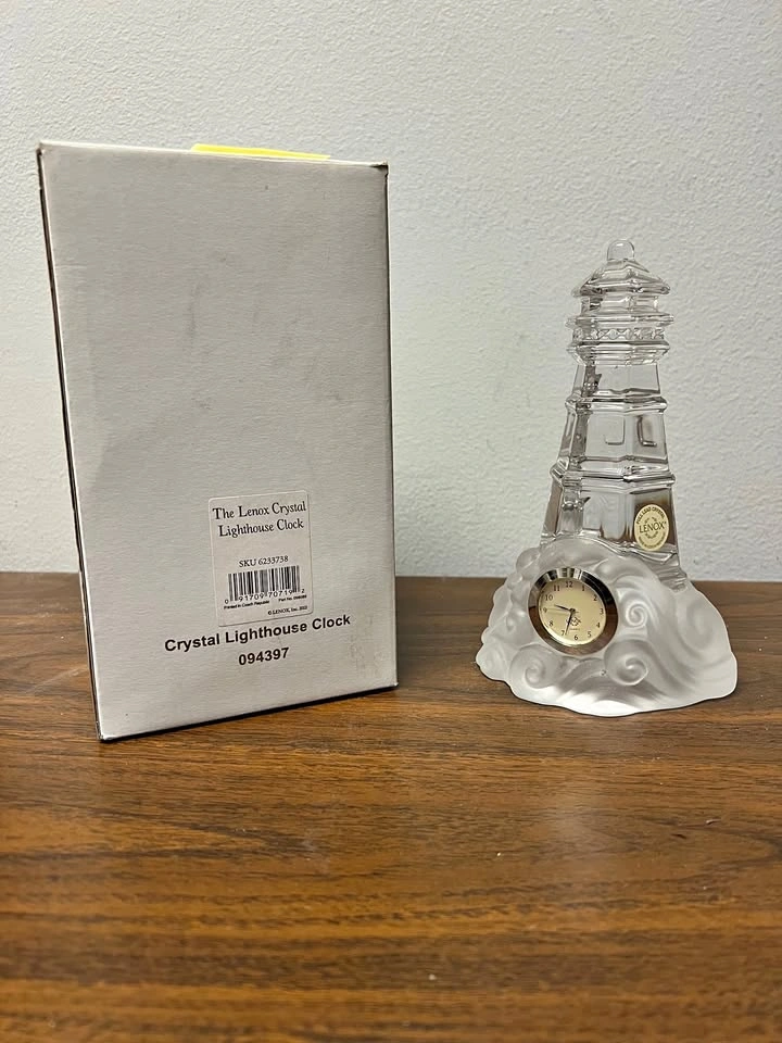 Lennox Crystal Lighthouse with Clock