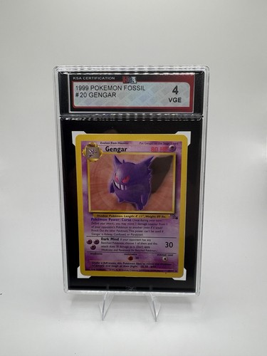 1999 Pokemon Fossil Gengar #20 KSA 4 VGE Black Dot Error