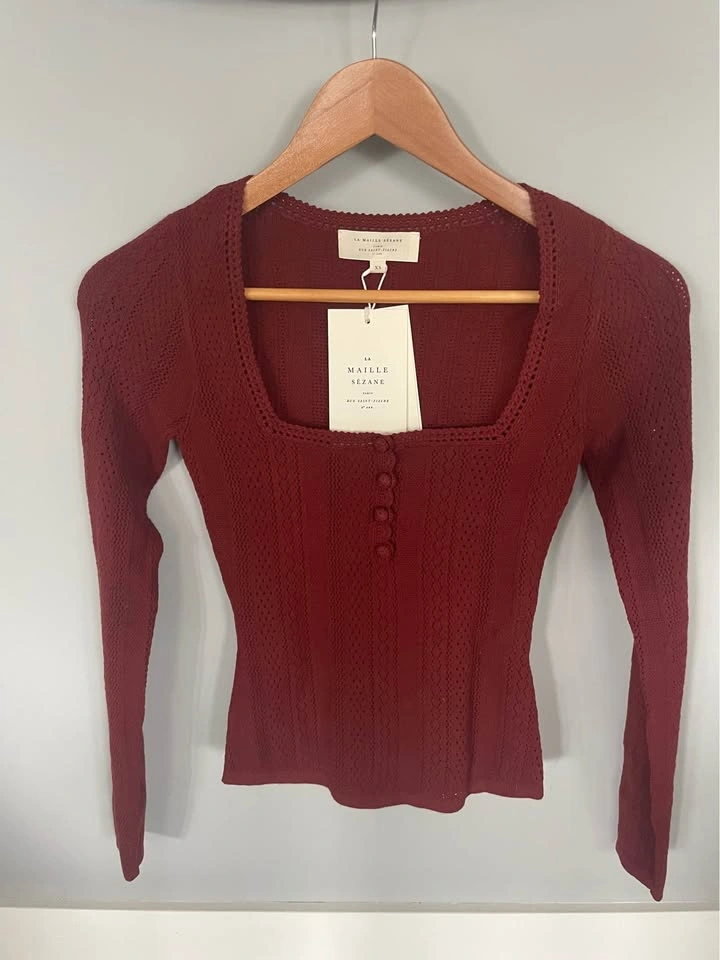 Sézane Ambre jumper, XS, NWT, brique (terracotta) - photo 2