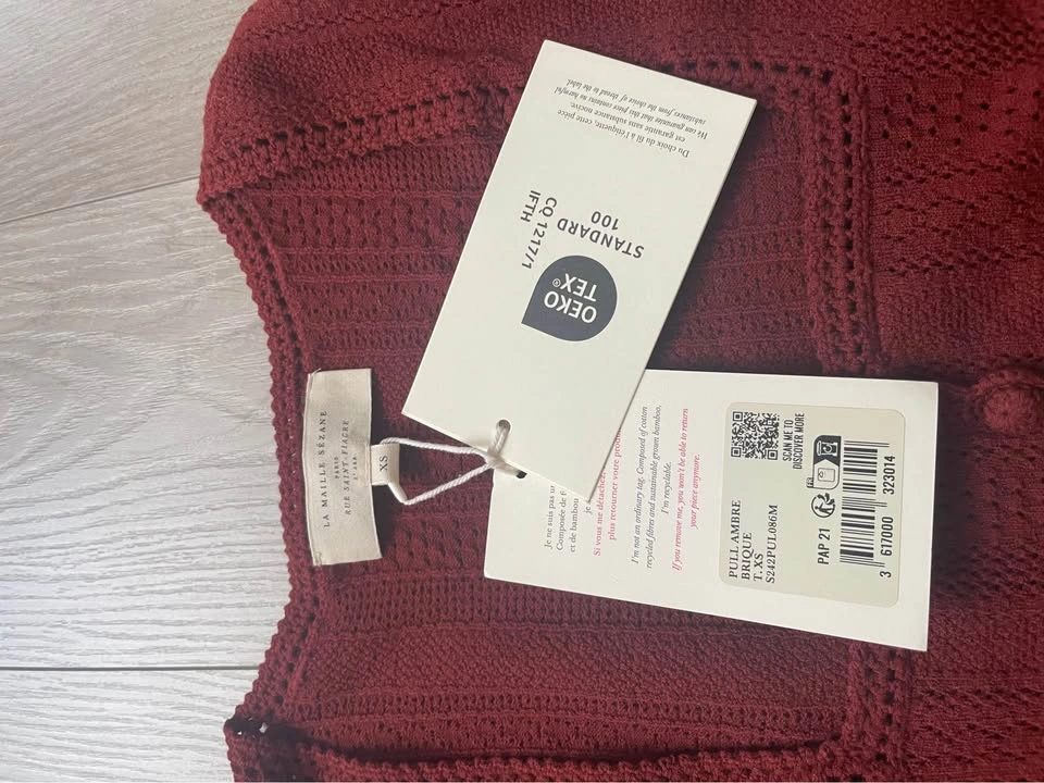 Sézane Ambre jumper, XS, NWT, brique (terracotta) - photo 3