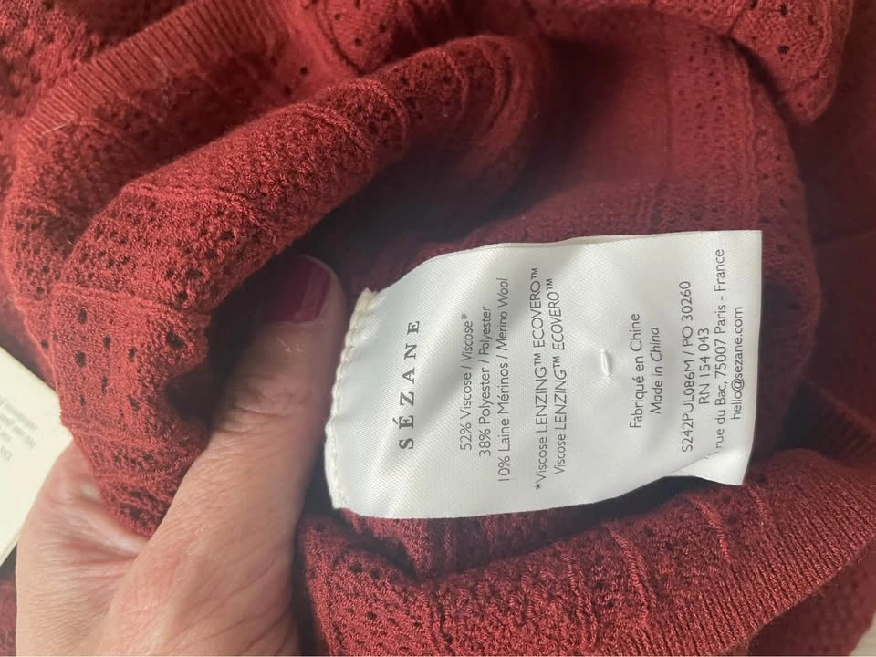 Sézane Ambre jumper, XS, NWT, brique (terracotta) - photo 4