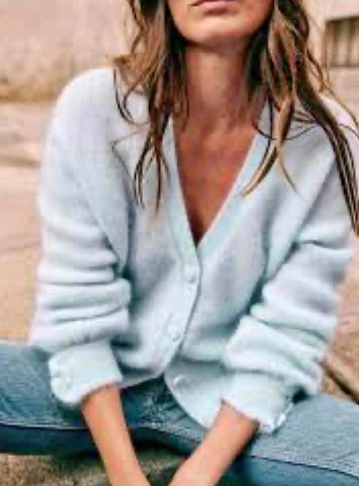 Sézane Mia cardigan, baby blue, oversized XXS