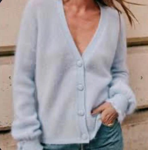 Sézane Mia cardigan, baby blue, oversized XXS - photo 2
