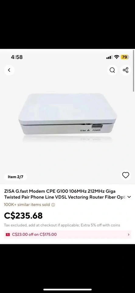 ZISA G.fast Modem CPE G100