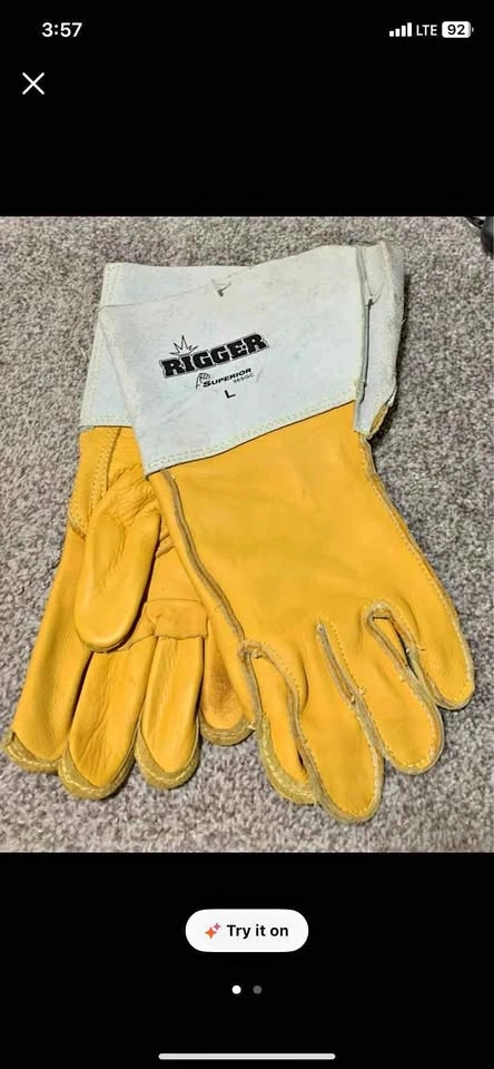 Superior Glove Deluxe Cowgrain Rigger 365GC Work Gloves Size L