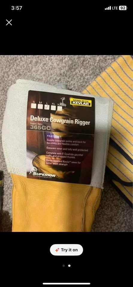 Superior Glove Deluxe Cowgrain Rigger 365GC Work Gloves Size L - photo 2