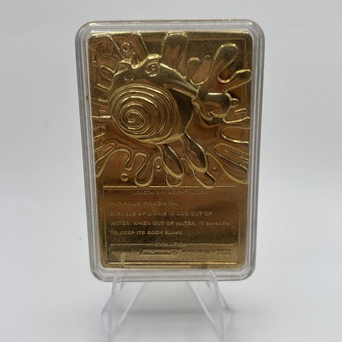 1998 Pokemon Poliwhirl #61 Gold Metal Card Nintendo Vintage - photo 2
