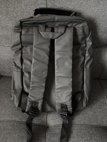 Black Backpack Vegan Faux Leather Zip Close Adjustable Straps - photo 5