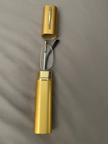 Compact Reading Glasses w/Metal Gold Case & Clip 1.25 - photo 2