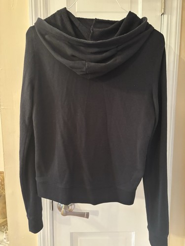 Victoria Secret Pink Hoodie Black Zip Sweatshirt, Size M - photo 4