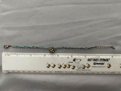 Young Girls Aqua Rope N' Chain Bracelet w/diamond-look rose - photo 3