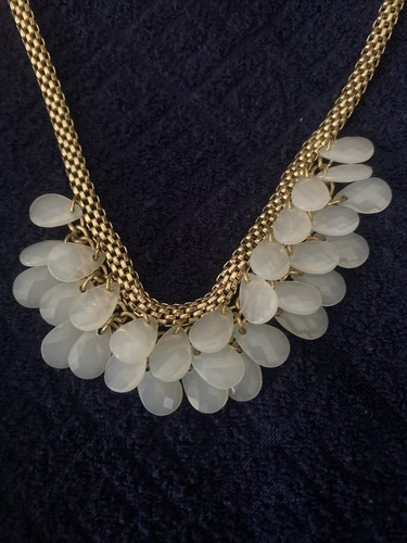 Iridescent Teardrop Stone Necklace and Stretch Bracelet Set - photo 3
