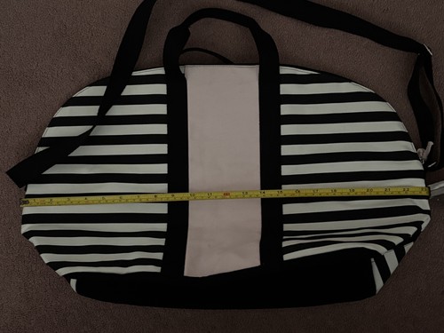 Victoria’s Secret Canvas Tote Bag B&W Stripes - photo 2