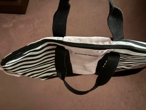 Victoria’s Secret Canvas Tote Bag B&W Stripes - photo 3