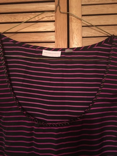 Black with Pink Stripe Cami/Tank with beaded neckline by NY&Co-S - photo 3