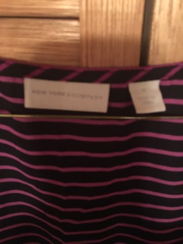 Black with Pink Stripe Cami/Tank with beaded neckline by NY&Co-S - photo 4