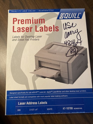600 Shipping Address Labels 4 x 3 1/3 Self Adhesive Quill