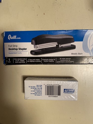 Quill Brand® Full Strip Desktop Stapler-Black w/box standard sta