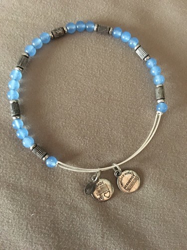 Bangle Bracelet/ALEX AND ANI Energy Blue Stone In Silver