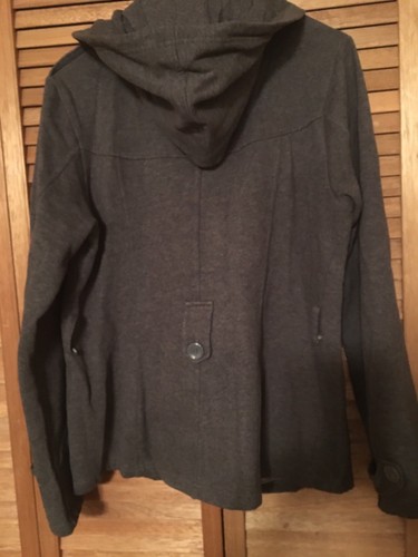 Womens Jacket Double Breasted with hood - Gray/charcoal - Size M - photo 2