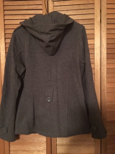 Womens Jacket Double Breasted with hood - Gray/charcoal - Size M - photo 3