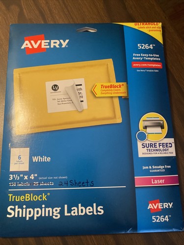 Avery Shipping Labels with TrueBlock Technology, 24 Sheets